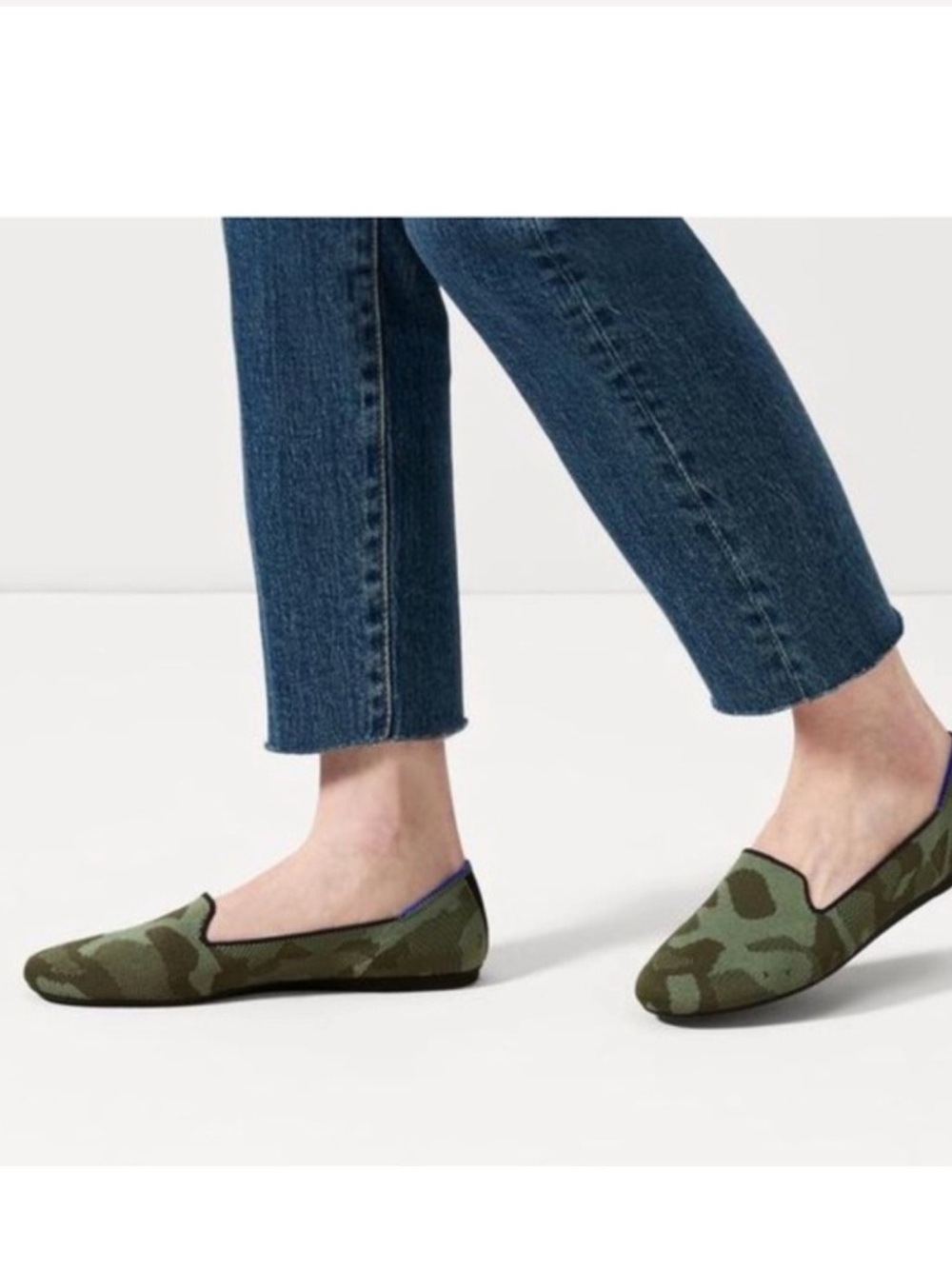 Rothy’s Camouflage loafer Knit Slip-On Flat green women’s size 6.5 - Picture 2 of 11